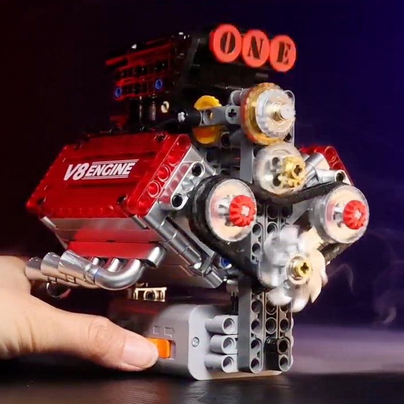 Solar System Orrery - V8 Engine Motorized Simulation Brick Model