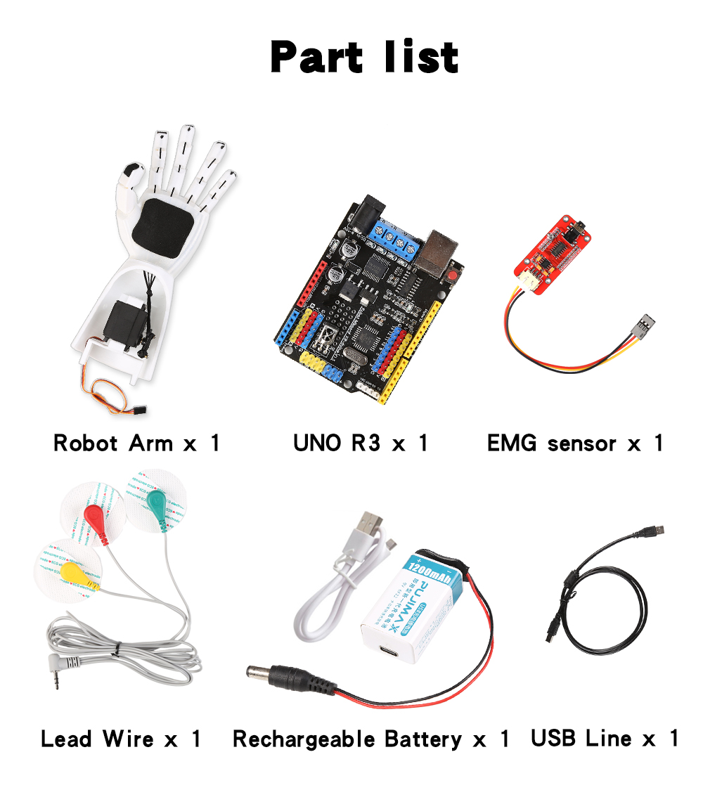 EMG Sensor Robotic Arm Electri - Science Project review and price