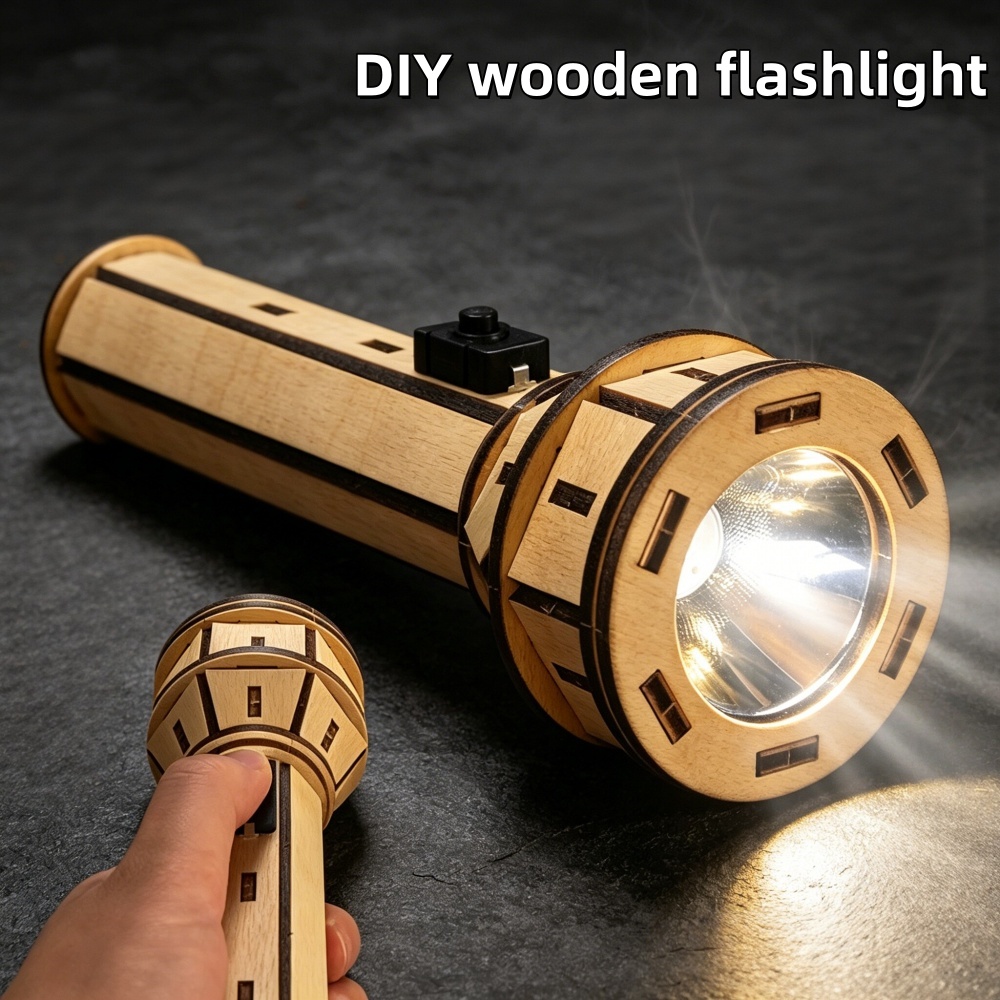 Wooden DIY Flashlight Puzzle K - Science Project Physics review and price